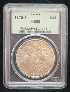 lot 1 image: Morgan Silver Dollar 1879-S