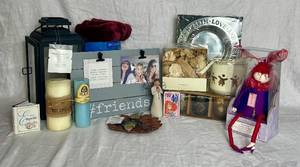 lot 80 image: Girlfriend Gifts - New Box #3 - Friends Gifts, Lantern, Candle, Small Plate and More