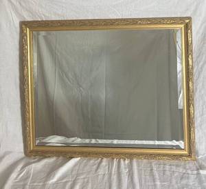 lot 57 image: Gold Mirror with Beveled Glass 31.5 x 25.5
