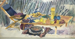 Beach Party Original Watercolor Painting by Judie Jones