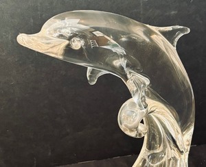 Vintage Ronneby Crystal Dolphin Figurine