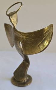 Vintage Bronze Brutalist Angel by Bob Winship