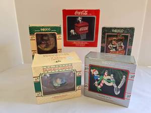 Enesco Ornament Selection, Including Coca Cola Design