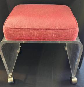 Fabulous Mid-Century Lucite Waterfall Upholstered Bench by Shlomi Haziza