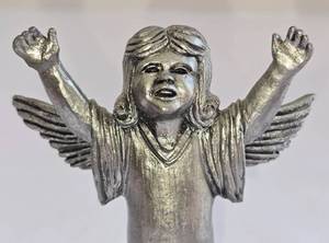 Handcrafted Pewter Angel Figure by Michael Ricker