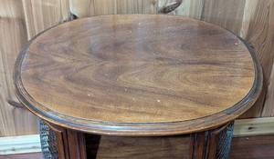 Pair of Vintage Oval Wood Side Tables