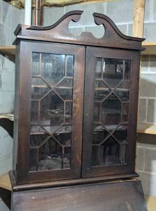 Vintage Mahogany Display Cabinet Secretary