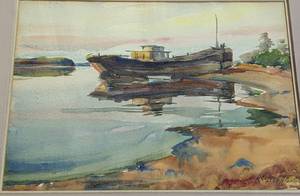 Framed Watercolor Painting by Leavitt