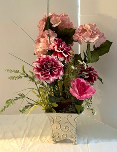 Pretty Pink Faux Floral Decor