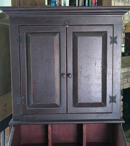 David Lee Painted Wood Secretary Hutch