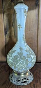Vintage Gold Painted Glass Table Lamp