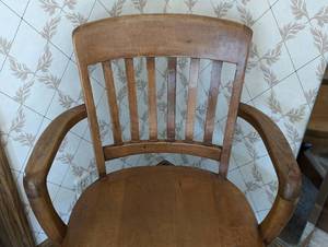 Vintage Oak Rolling Office Chair