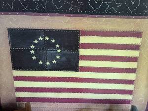Decorative Flag Print and Painted Wood Boxes