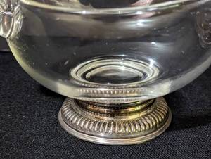 Pair of Vintage Whiting & Co Glass and Sterling Silver Gravy Boats