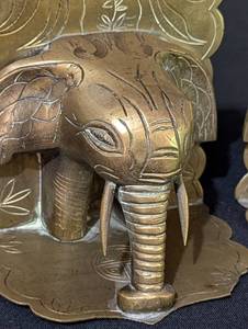 Decorative Brass Elephant Bookends