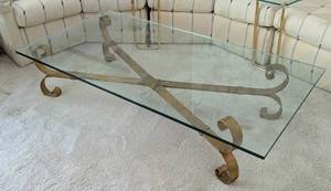 Elegant Large Glass Topped Coffee Table