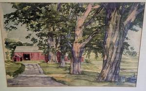 Framed Luigi Lucioni Watercolor Print
