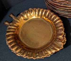 Gold Painted Italian Ceramic Dishes