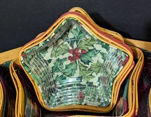 Longaberger Star Shaped Basket Set