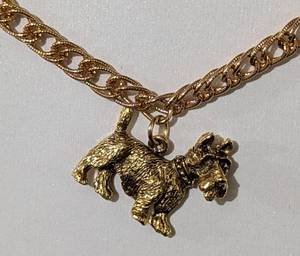 Vintage Gold Tone Doggie Themed Jewelry Set
