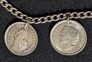 Vintage Silver Netherlands Coin Necklace