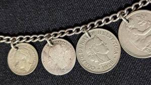 Pair of Vintage Silver Netherlands Coin Bracelets
