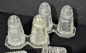 Crystal Salt CellarsShakers and Knife Rests