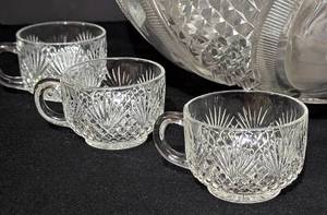 Vintage Cut Crystal Punch Bowl