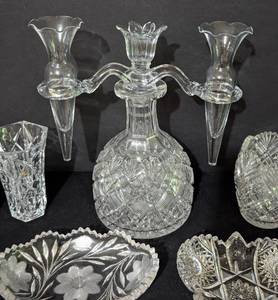 Assorted CutPressed Crystal and Glassware