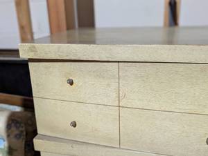 Vintage Blonde Wood Veneer Dresser