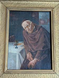 Three Small Framed Oil on Board Reproduction Paintings