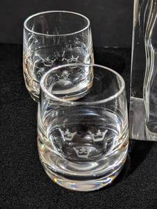 Orrefors Crystal Decanter and Cordial Glasses