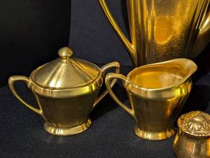 Assorted Vintage Gold Dishes