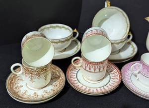 Assorted Vintage Porcelain Demitasse Cups and Teapot
