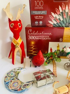 Vintage Christmas Ornaments and Lights