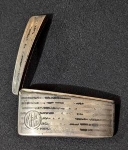 Vintage Curved Sterling Silver Business Card Case