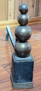 Vintage Stacked Brass Sphere Andirons