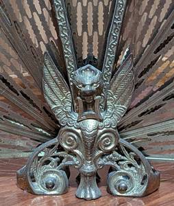 Beautiful Brass Peacock Fireplace Screen