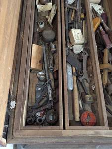 Vintage Wood Tool Chest Full of Tools