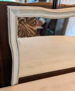 Vintage Painted Wood Dresser and Matching Wall Mirror