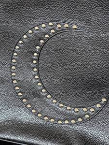 Elvira Dark Moon Black Textured Matte Tote by Lux De Ville