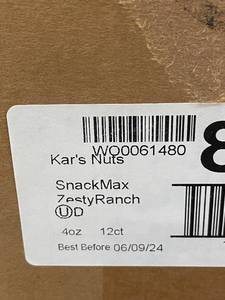 lot 11 image: GA 5 - Kars Nuts SnackMax Zesty Ranch 4oz Packs - Box of 12