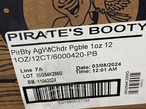 lot 57 image: Pirates Booty Aged White Cheddar Puffs - 12 Packs