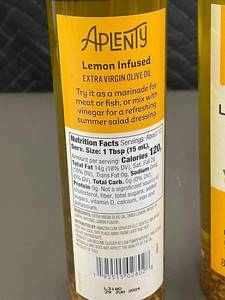 lot 115 image: ID 4  - Aplenty Lemon Infused Extra Virgin Olive Oil, 8.45 FL OZ (2-Pack)