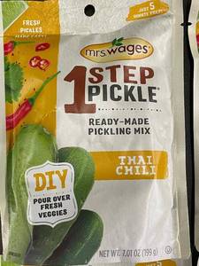 lot 130 image: Mrs. Wages 1 Step Pickle Ready-Made Pickling Mix Thai Chili (4 Pack)
