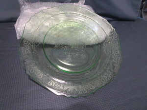 Dinner Plates, Green Depression Glass