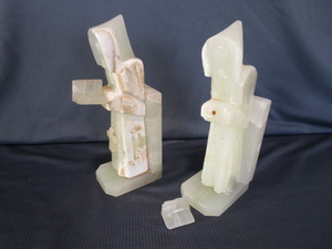 Monk Marble Bookends