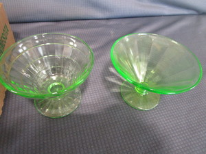 Sherbets - Green Depression Glass