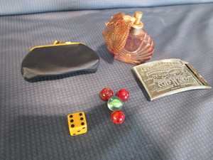Belt Buckle, Atomizer, Coin Purse, Marbles