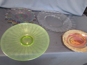 Elegant, Carnival, Green Glass